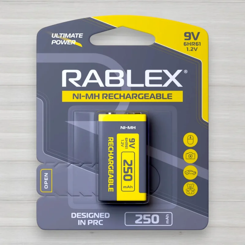 Аккумулятор Rablex «Крона» 6HR61 Ni-MH, 250 мАч, 9 В