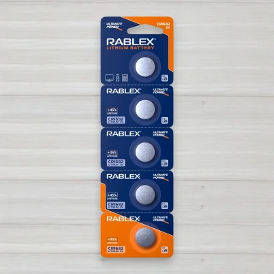 Батарейка літієва Rablex таблетка CR1632, 3V, 5шт/уп