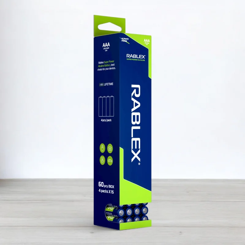 Батарейка лужна Rablex Super Power alkaline LR3, AAA, 1,5V, 4шт/уп