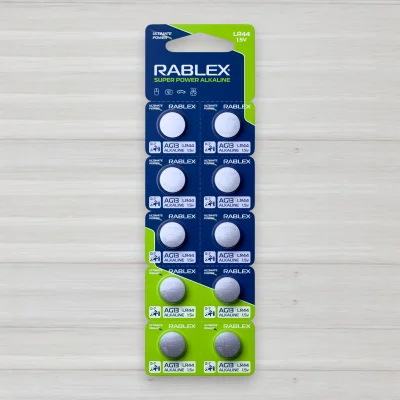 Батарейка лужна Rablex Super Power alkaline таблетка AG13 - LR44, 1,5V, 10шт/уп