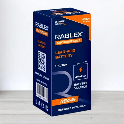 Акумулятор свинцево-кислотний Rablex 4V RB445, 4500mAh, 4,5A