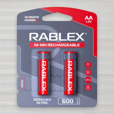 Акумулятор Rablex АА Ni-MH, 600mAh, 1,2V, 2шт/уп