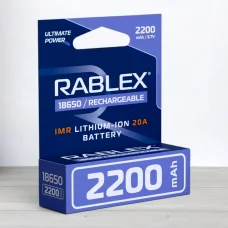 Аккумулятор Rablex 18650 Li-ion IMR 20A для высоких токов. 2200 мА·ч, 3,7 В