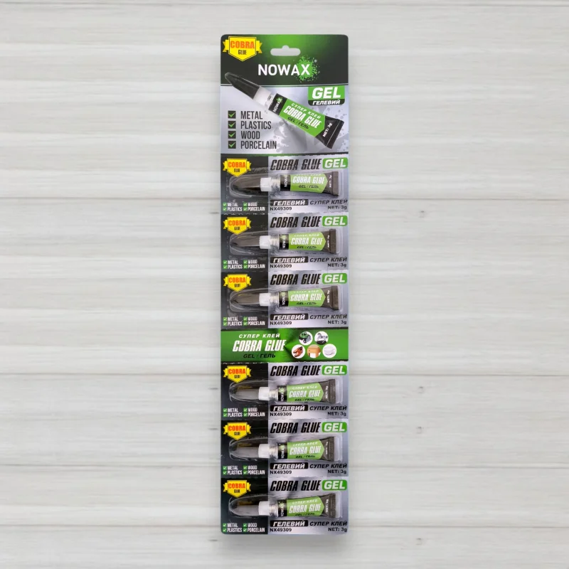 Суперклей Nowax Cobra Gel, 6 шт./уп. по 3 г