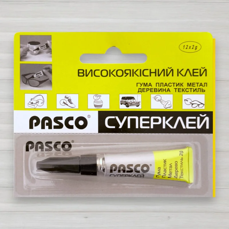 Суперклей Pasco, 12 шт./уп. по 2 г