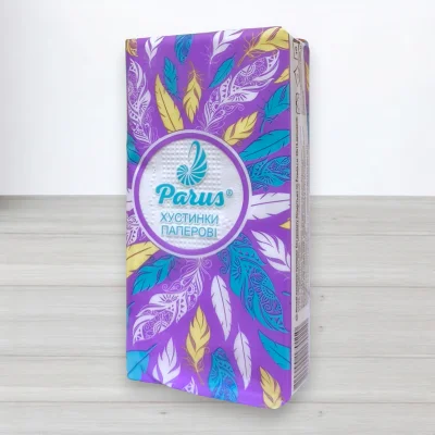 Хустинки паперові Parus, 2 шари, 10 Х 10шт/уп