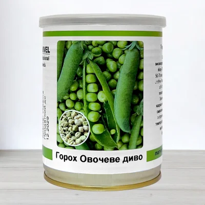 Насіння гороху цукрового Овочеве Диво, Україна, Marvel, банка 100г