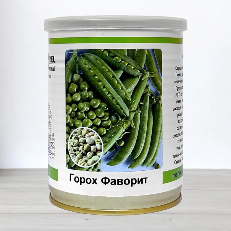 Семена гороху цукрового Фаворит, Украина, Marvel, банка 100г