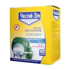 Комплект от комарив Чистий Дим фумигатор + ридина 45 ночей, 30мл