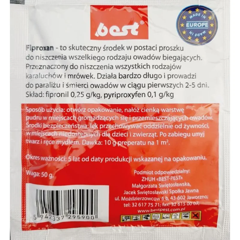 Инсектицид от тарганив Fiproxan порошок, 50г