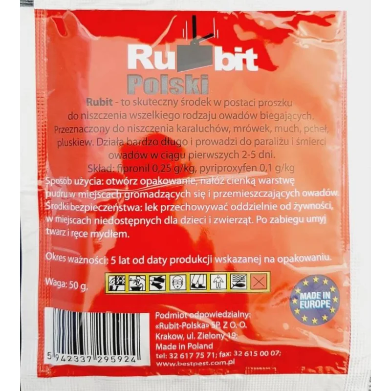 Инсектицид от тарганив Rubit порошок, 50г