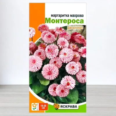 Насіння маргаритки махрової Монтероса Рожева, Яскрава, 0,1г