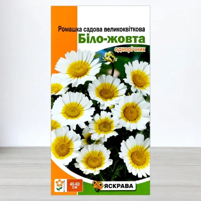 Насіння ромашки садової великої Бiло-Жовтої, Яскрава, 0,3г