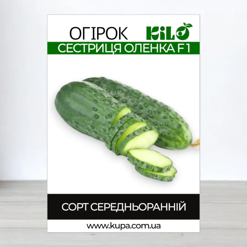 Семена огурца бджолозапильного Сестриця Оленка F1, 100г