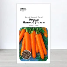 Семена моркови Нантес-5, Польща, Marvel, 5г