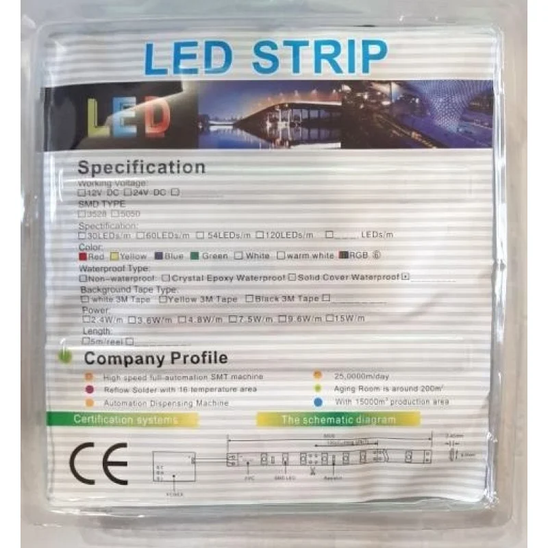 Світлодіодна LED стрічка 2835 54/M Комплект, кольоровий діод, 5м