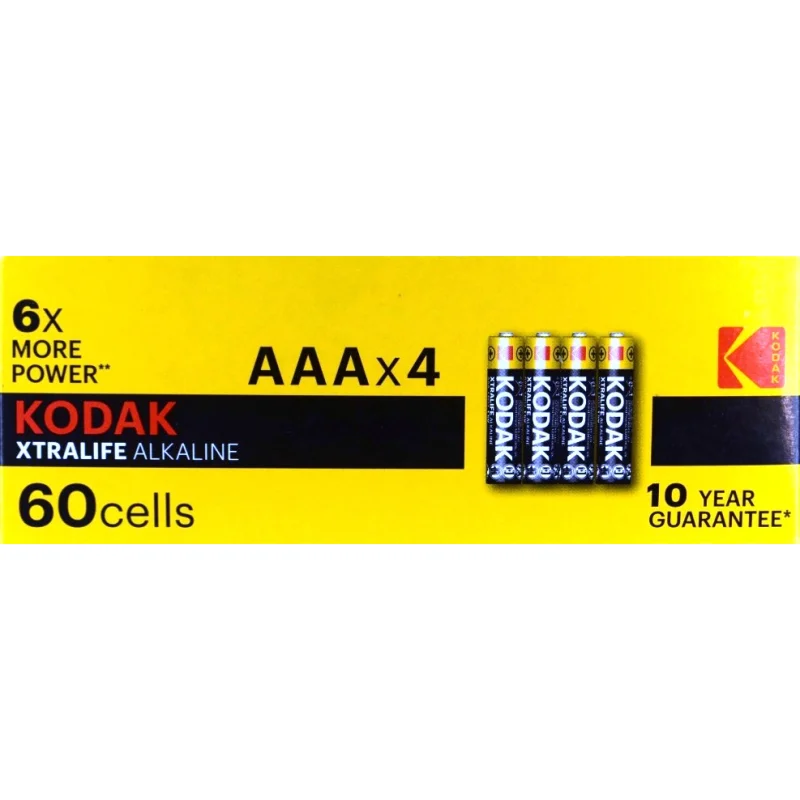 Щелочная батарейка Kodak Extra Life LR3, AAA, 1,5 В, 4 шт. в упаковке
