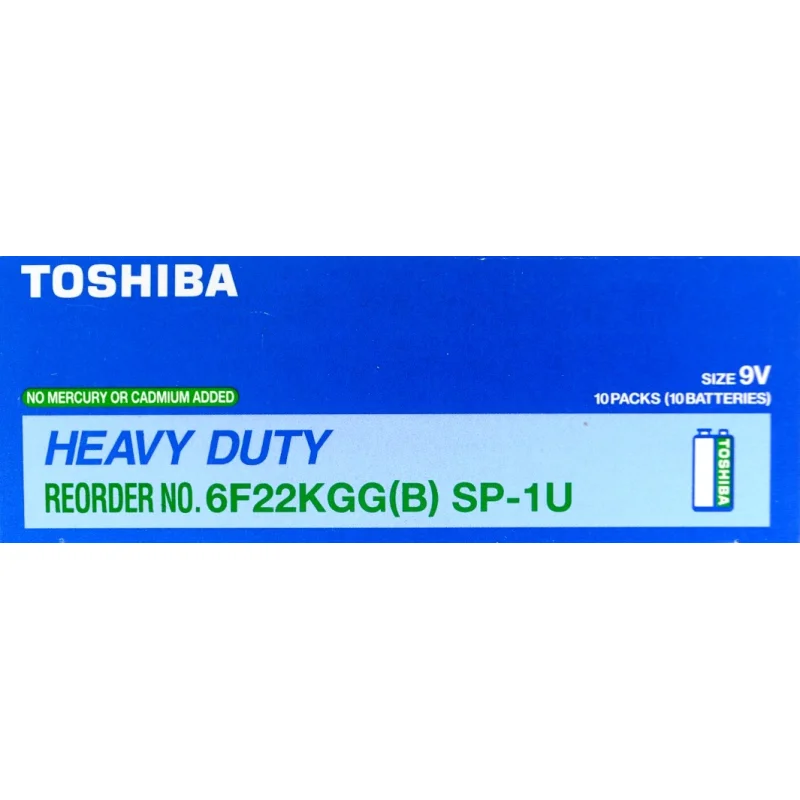 Солевая батарейка Toshiba «Крона» 6F22, 9 В