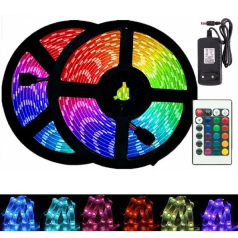 Світлодіодна LED стрічка 2835 RGB Комплект, кольоровий діод, 5м